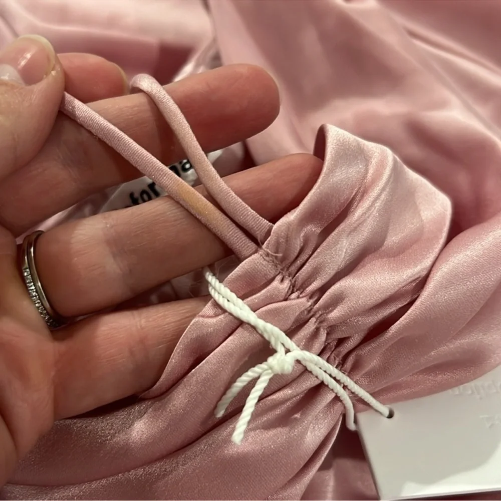 NWT Reformation Valora Satin Halter Maxi Dress in Color Babygirl Pink Size 6 - Picture 12 of 15